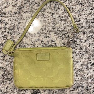 Green Coach wristlet